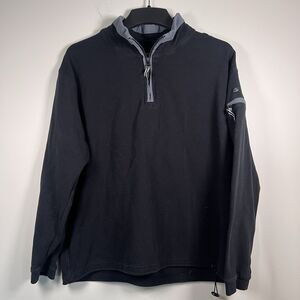 Carbon 2 Cobalt Mens Quarter Zip Pullover Sweatshirt Size L Black Cotton Outdoor
